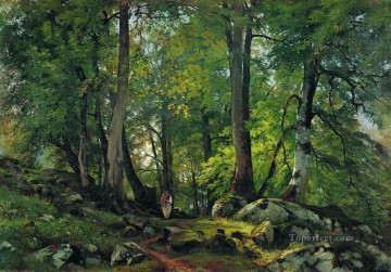 イワン・イワノビッチ・シーシキン Painting - スイスのブナ林 1863 1 古典的な風景 Ivan Ivanovich